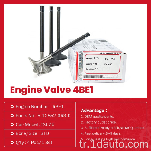 ISUZU 4BE1 için Otomatik Parça Emme Egzoz Valfi